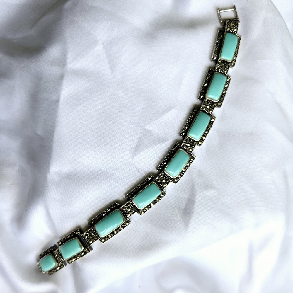 Sterling Silver Marcasite Bracelet - Picture 6 of 6